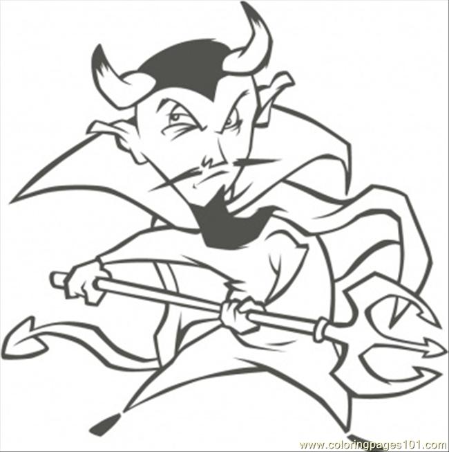 Demon With Spear Coloring Page 650x653 Demon With Spear Coloring Page