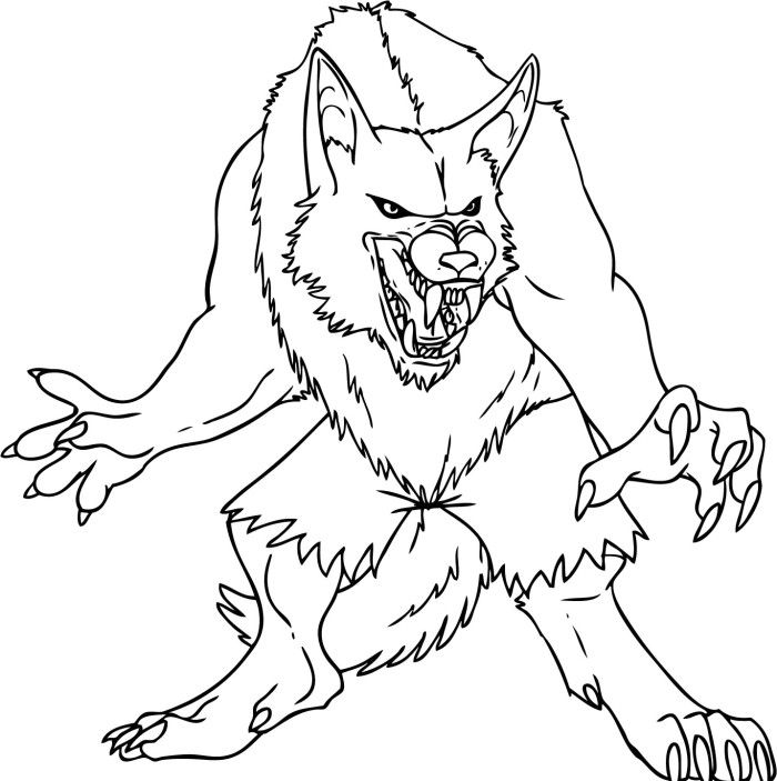 Demon Wolf Coloring Pages Lineart Classic Movie Monsters 700x703 Demon Wolf Coloring Pages Lineart Classic Movie Monsters