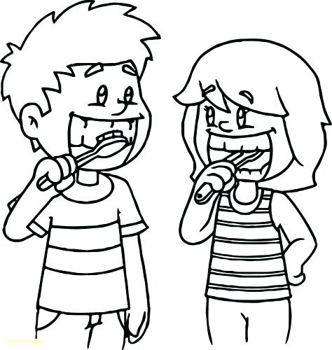 474x500 Teeth Coloring Sheets And Brushing His Teeth Coloring Pages Tooth