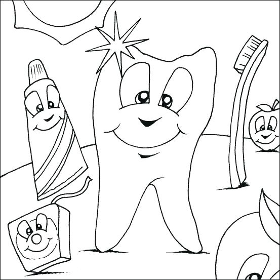 553x553 Tooth Color Page Dental Coloring Pages For Preschool Tooth