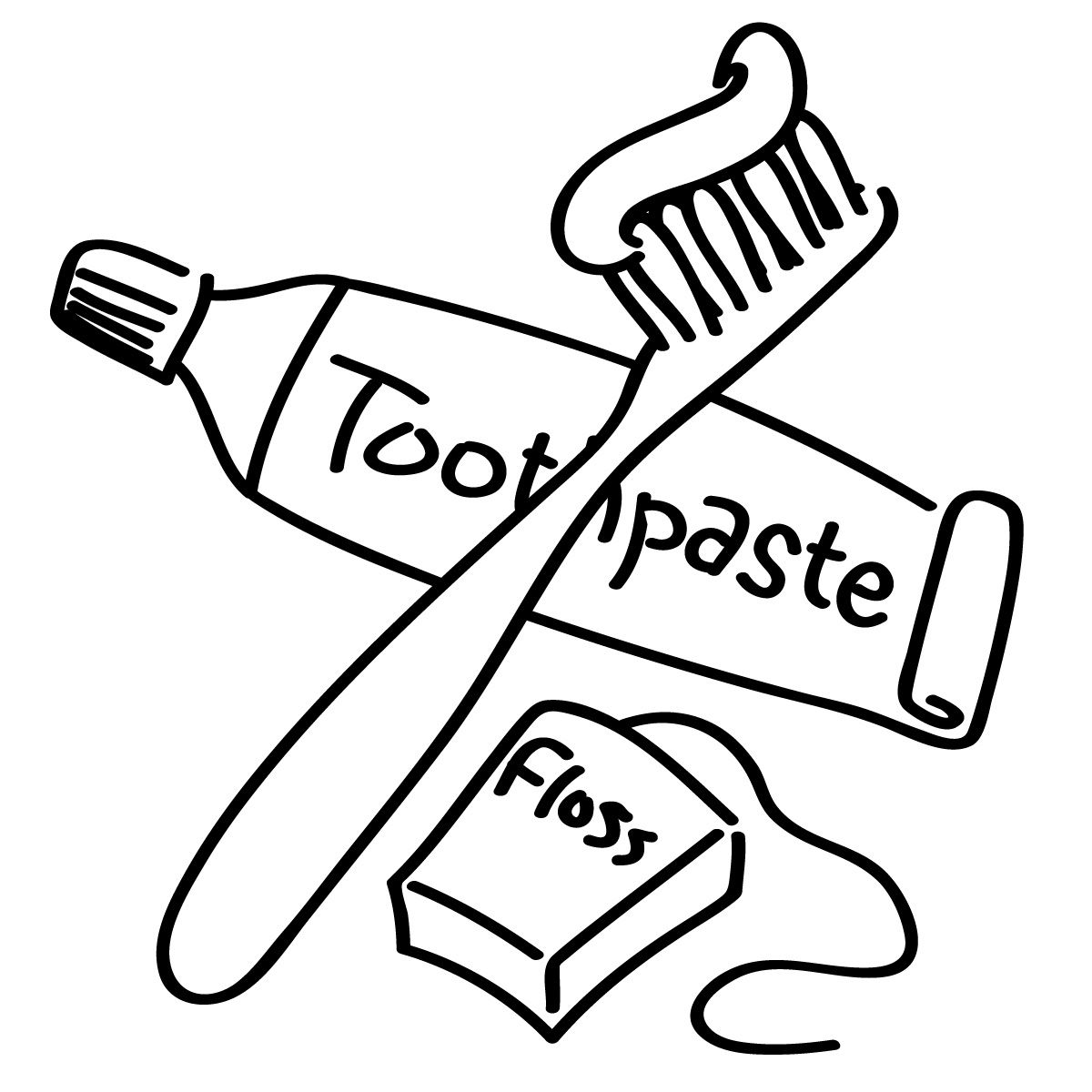 1200x1200 Awesome Toothbrush Clipart Coloring Page Pencil And In Color