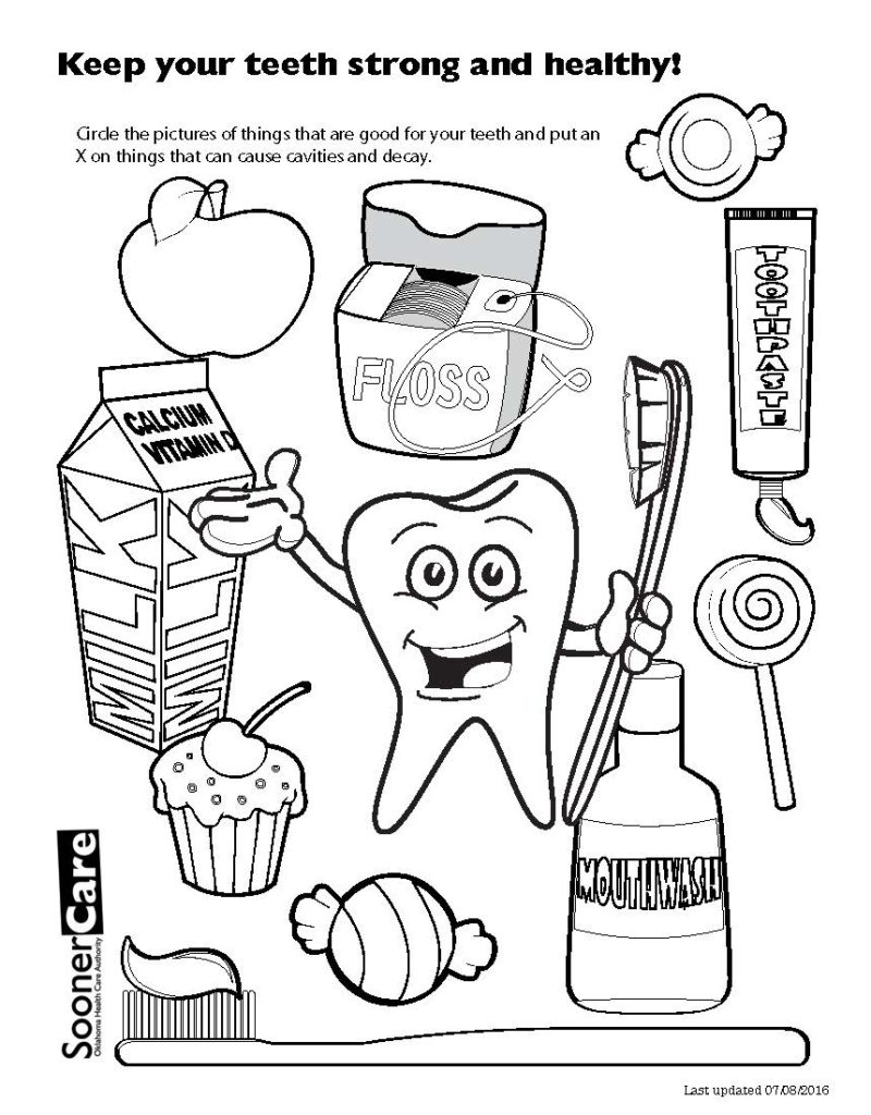 800x1024 Dental Hygiene Coloring Pages Healthy Teeth Funycoloring Within