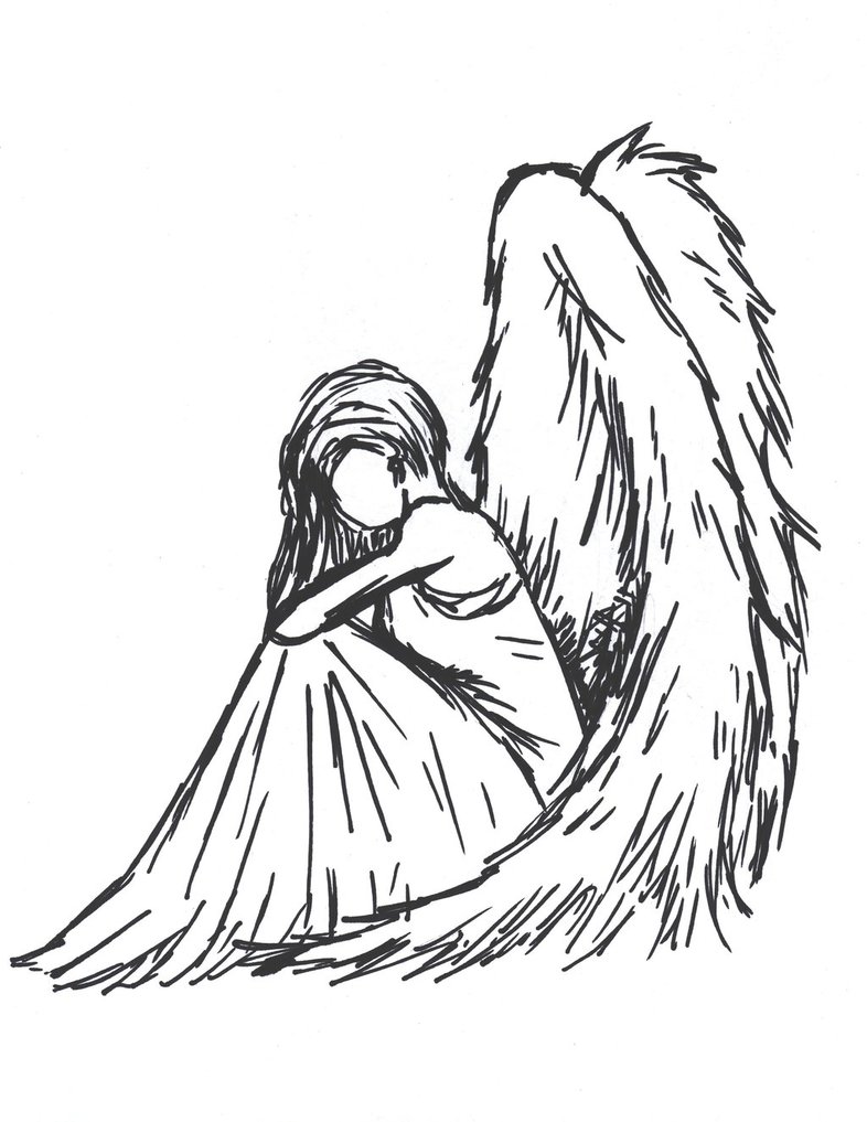 786x1017 Sad Angel By Sioban Mckey Devia On Sketch Dump Depressed By