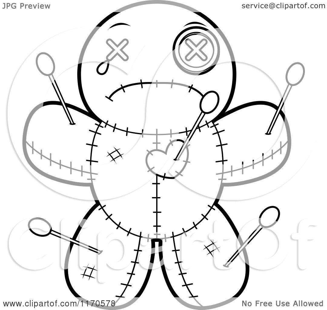 1080x1024 Cartoon Clipart Of A Depressed Voo Doo Doll