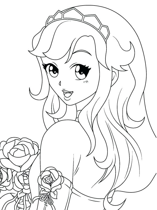 600x800 Rose Coloring Pages Manga Beautiful Ladies Take A Rose Coloring