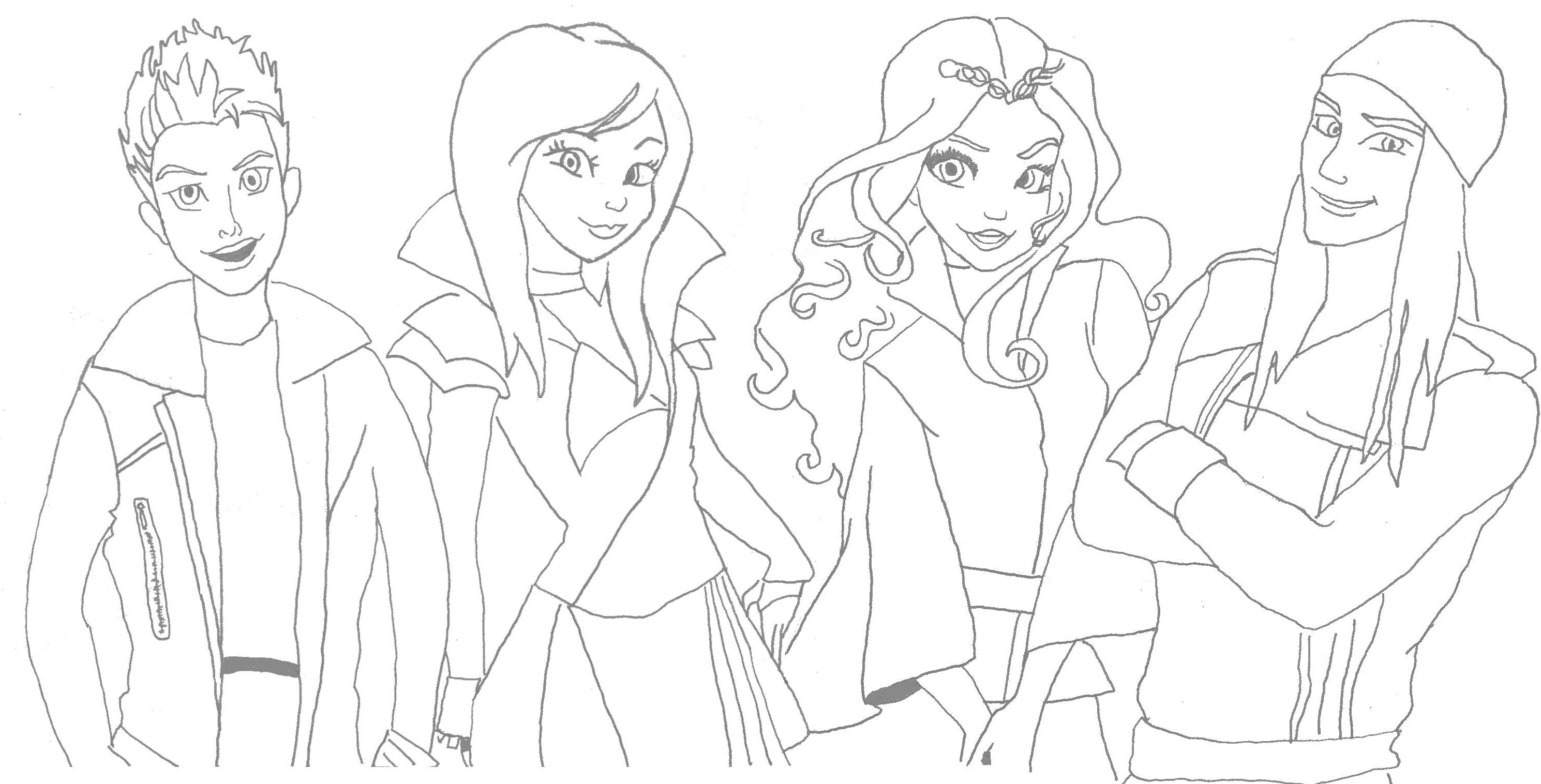 Disney Descendants Mal Coloring Pages Printable 2979x1516 Disney Descendants Mal Coloring Pages Printable