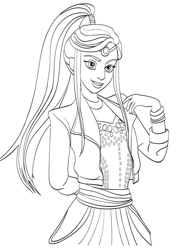 Descendants 2 Coloring Pages Jane 595x800 Descendants 2 Coloring Pages Jane