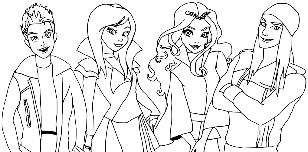 Disney Descendants Coloring Pages 6 Colorings' World 1018x503 Disney Descendants Coloring Pages 6 Colorings' World