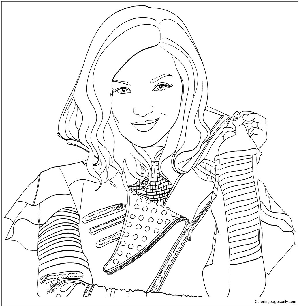 1037x1063 Disney Descendants Coloring Page Free Pages Online Noticeable Evie
