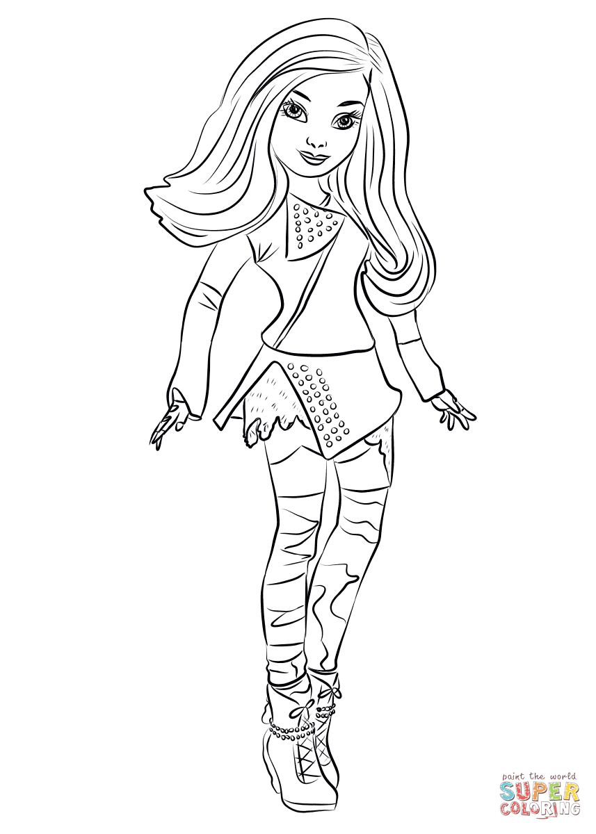 857x1200 Descendants Mal Coloring Page Free Printable Pages Beautiful