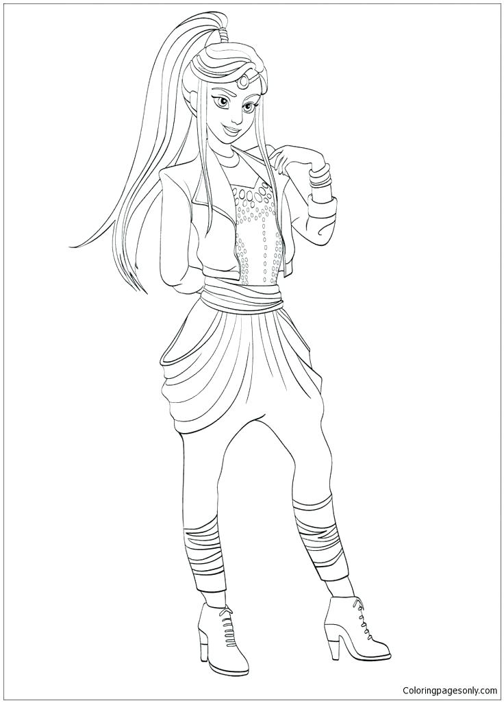736x1026 Descendants 2 Coloring Pages To Print Descendant Coloring Pages