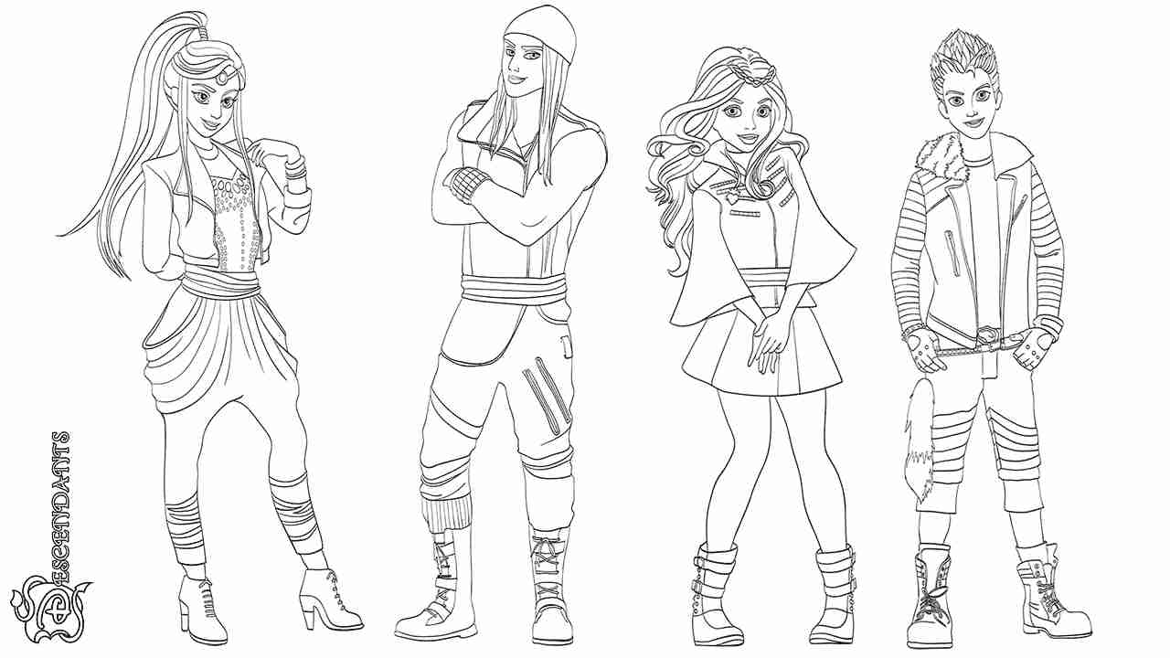 1280x720 Descendants Coloring Pages Best For Kids Fair Olegratiy