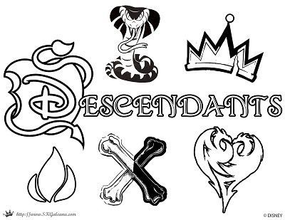 400x309 Descendants Coloring Page Logo Descendants Disney