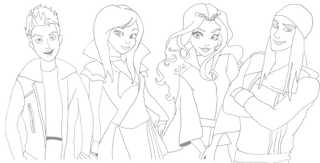 1024x521 Descendants Coloring Pages Get Bubbles Disney Descendants Mal