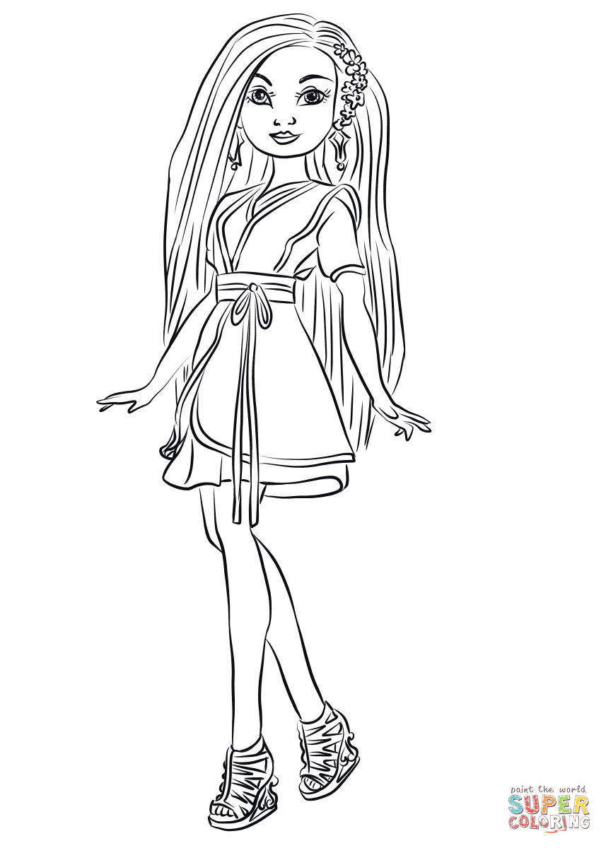 Lonnie Coloring Page Landry Descendants 857x1200 Lonnie Coloring Page Landry Descendants