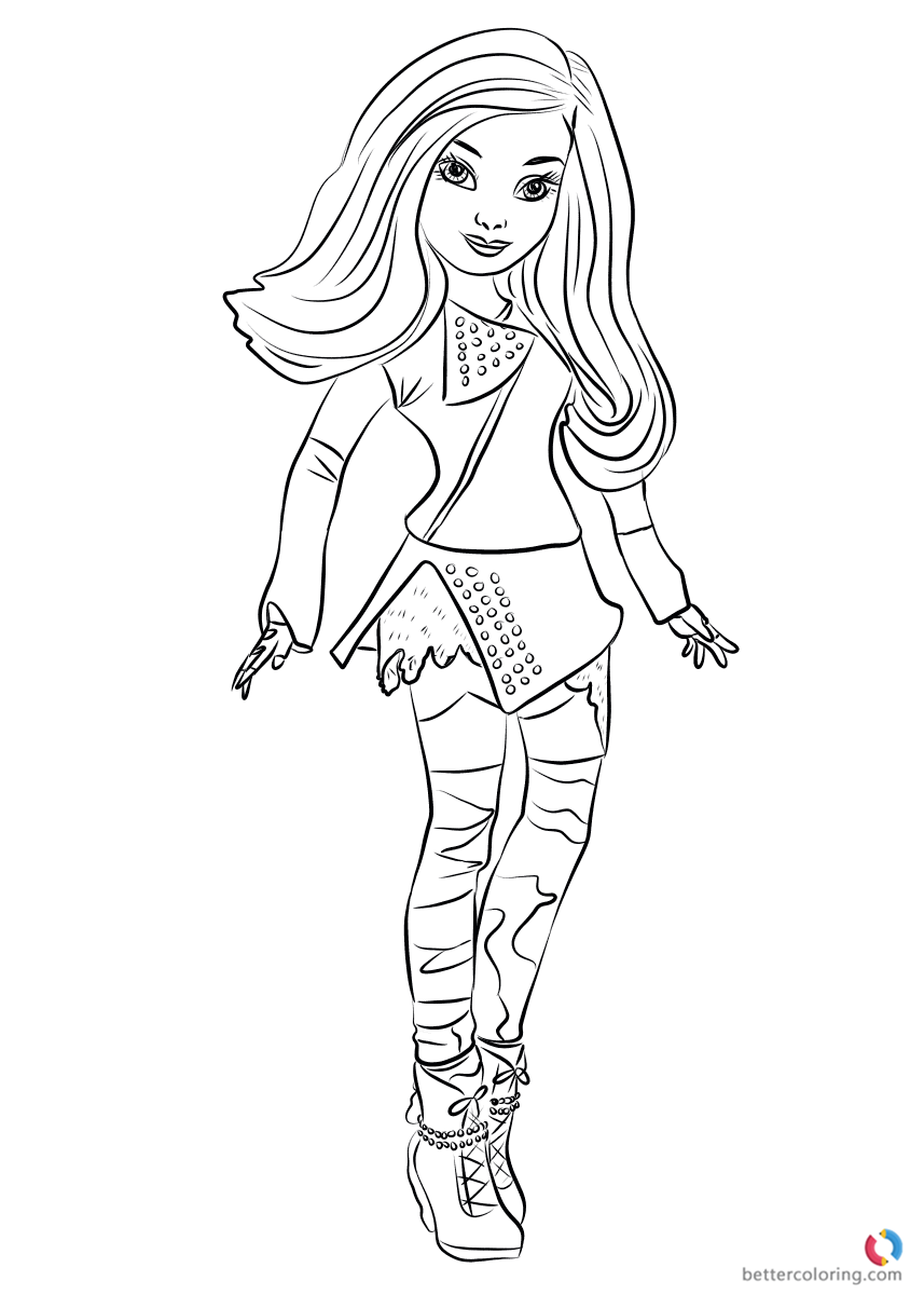 857x1200 Mal From Descendants 2 Coloring Pages Printable For Kids