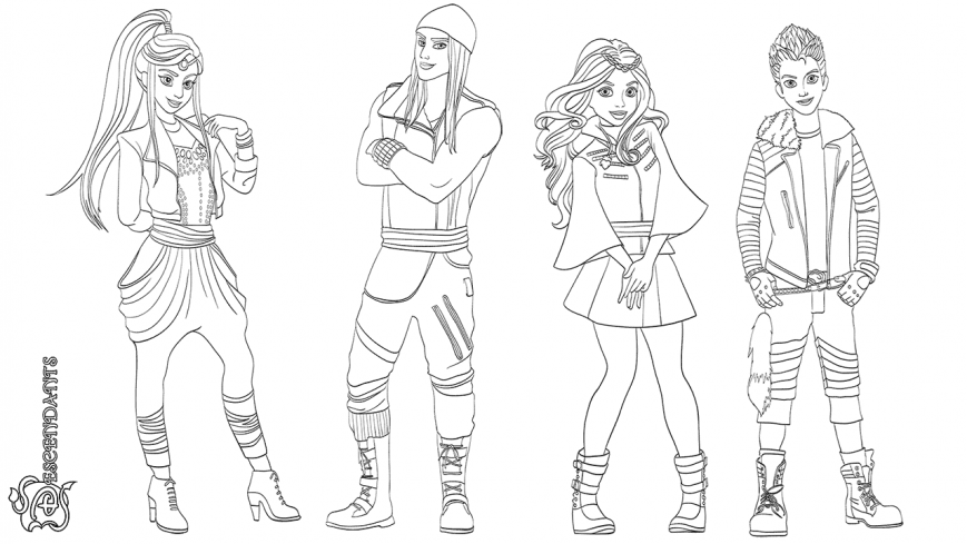 869x489 Coloring Pages Descendants Mal Online Colouring Evie Jayicked