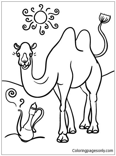 Camel On The Desert Coloring Page Deserts Coloring Pages 405x546 Camel On The Desert Coloring Page Deserts Coloring Pages