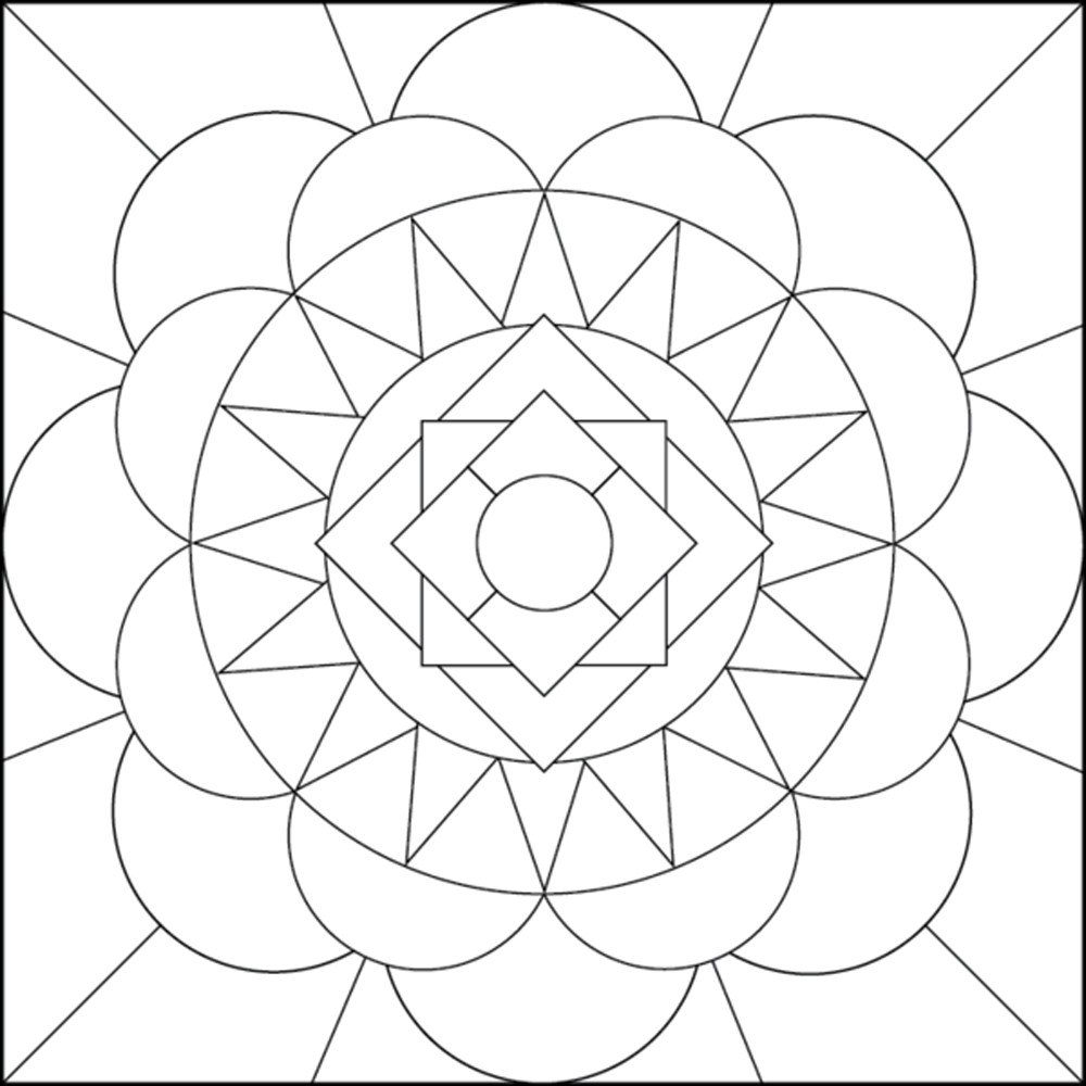 1000x1000 Simple Geometric Designs Coloring Pages