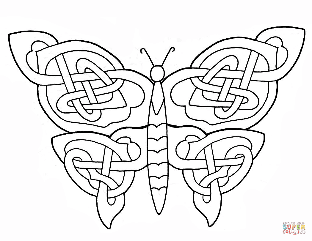 1049x811 Celtic Butterfly Design Coloring Page Pages