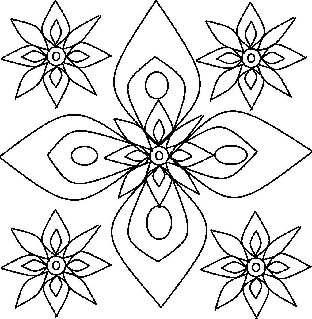 1018x1040 Rangoli Design Coloring Printable Page For Kids 3