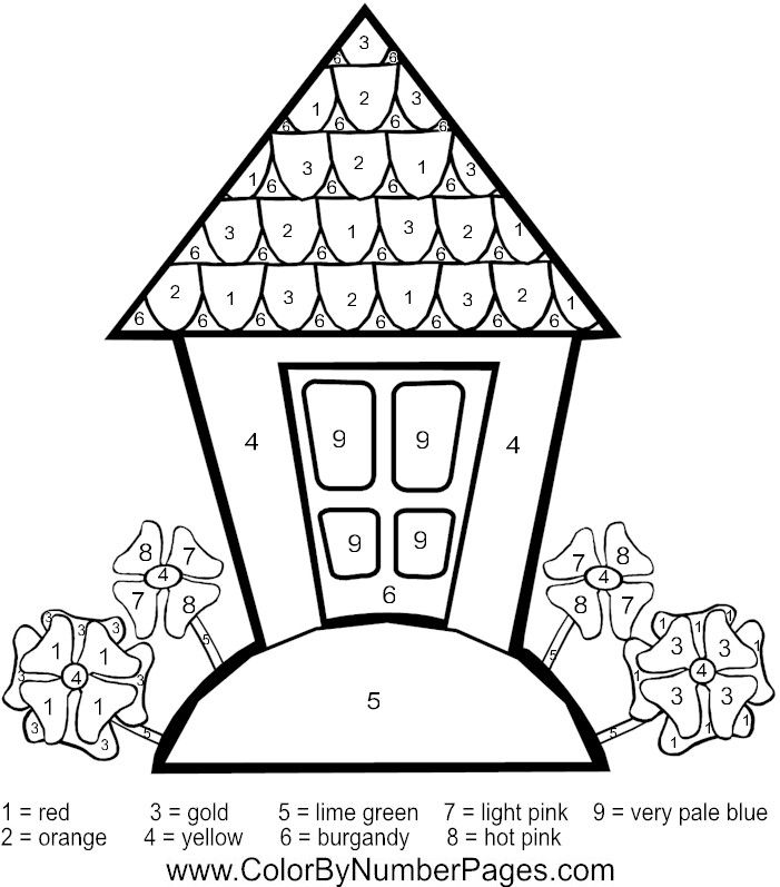 701x797 House Color By Number Page Fun Kid Printables