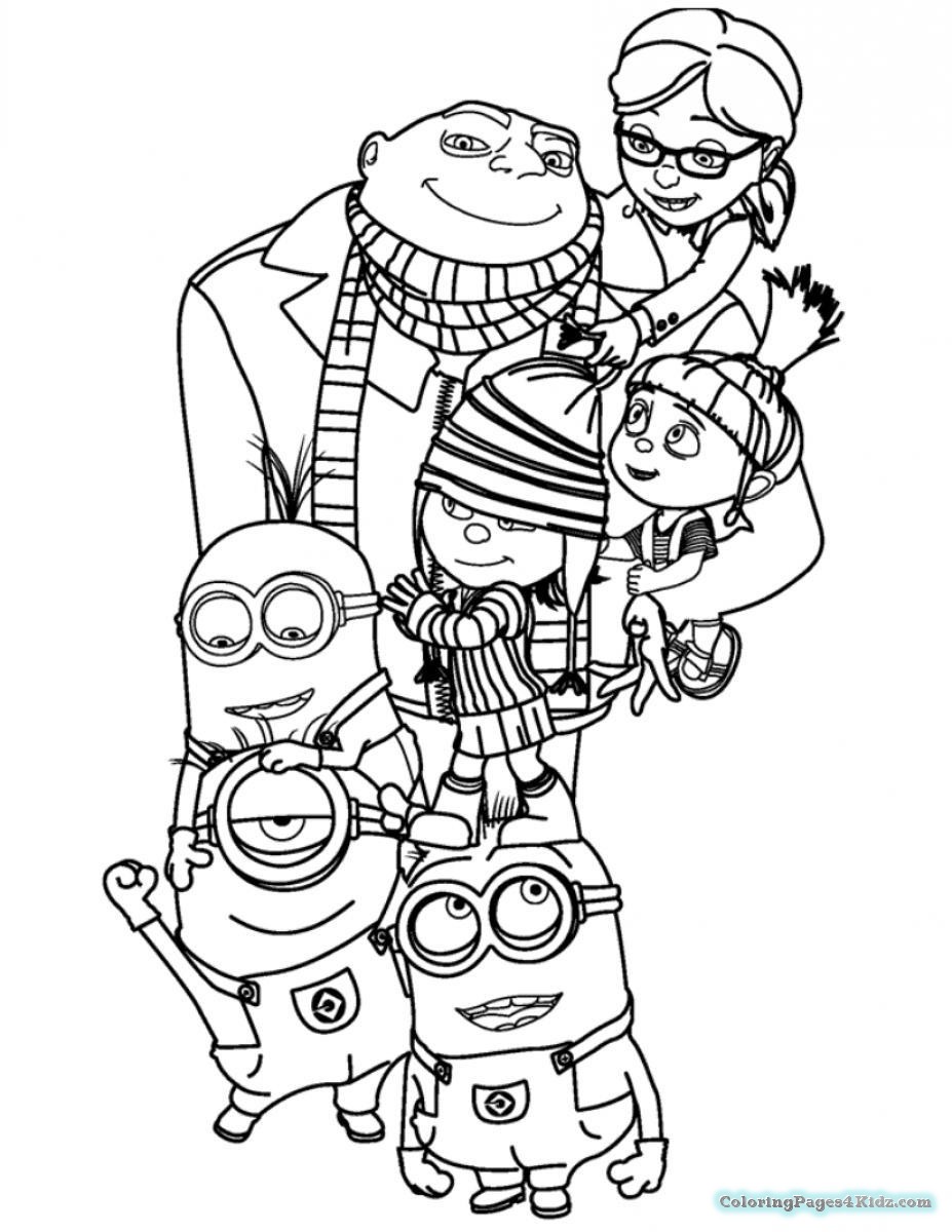 927x1200 Despicable Me 2 Coloring Pages Minions Coloring Pages For Kids