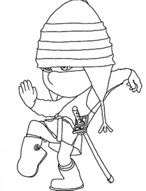 600x783 Edith Playing Ninja In Despicable Me 2 Coloring Page