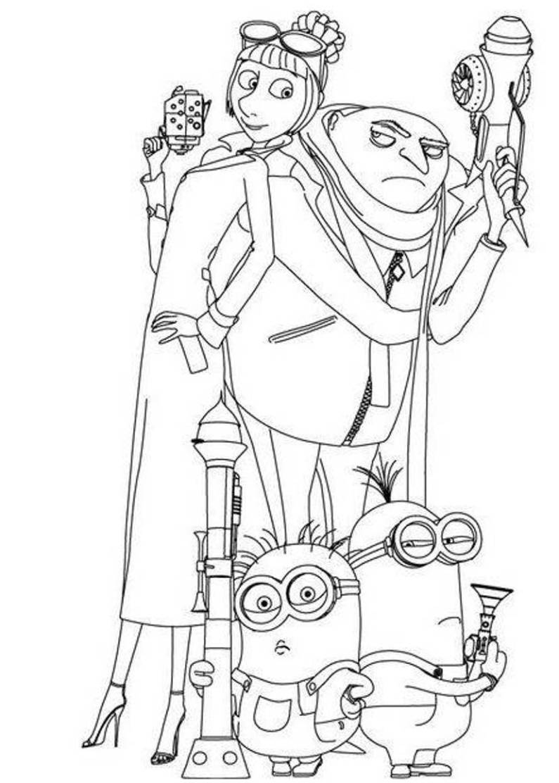 795x1112 Printable Despicable Me Coloring 2 Pages