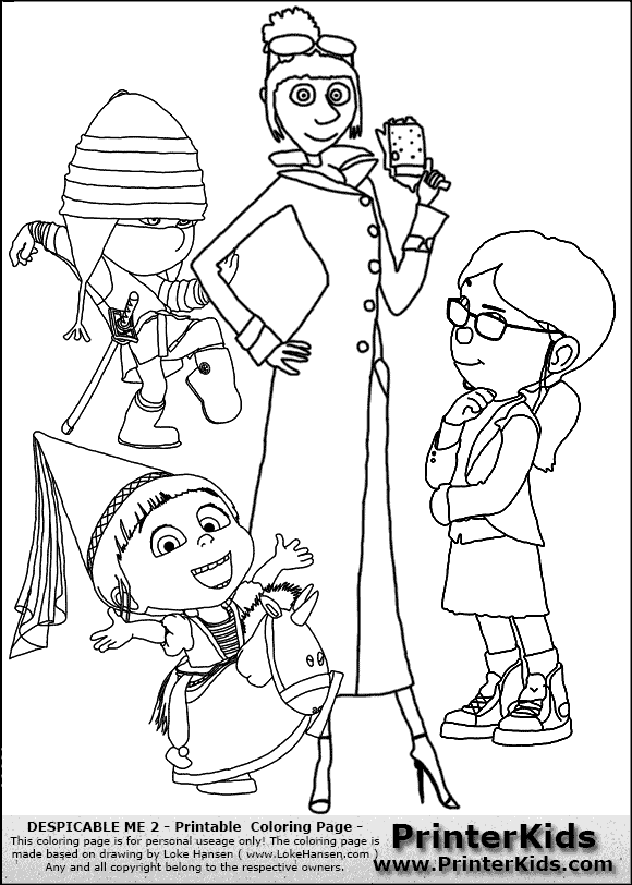 580x812 Despicable Me 2 Coloring Pages