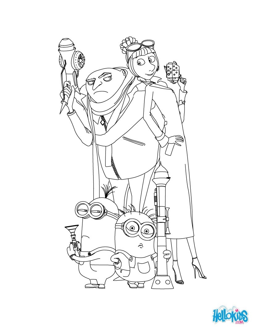 Despicable Me Coloring Pages New Gru And The Minions Coloring 820x1060 Despicable Me Coloring Pages New Gru And The Minions Coloring