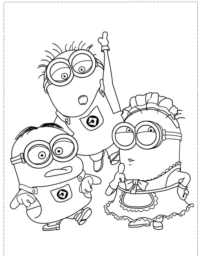 The Minion Character Girl And Boy Coloring Pages Despicable Me 691x885 The Minion Character Girl And Boy Coloring Pages Despicable Me