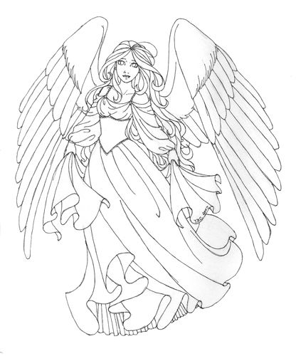 Detailed Angel Coloring Pages