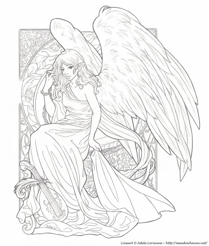 736x863 154 Best Angels To Color Images On Angels, Line Art