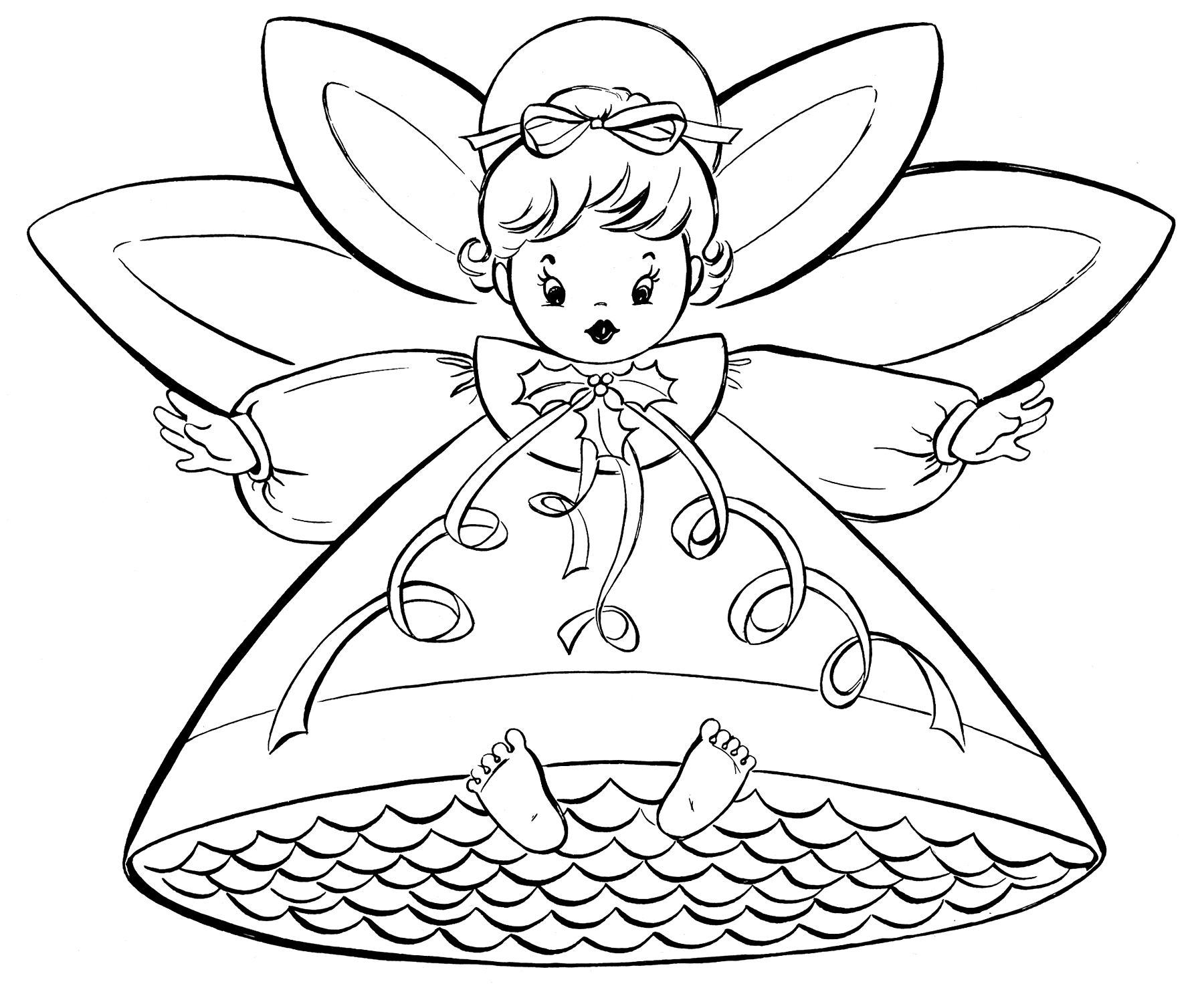1800x1499 Christmas Angel Coloring Pages To Print