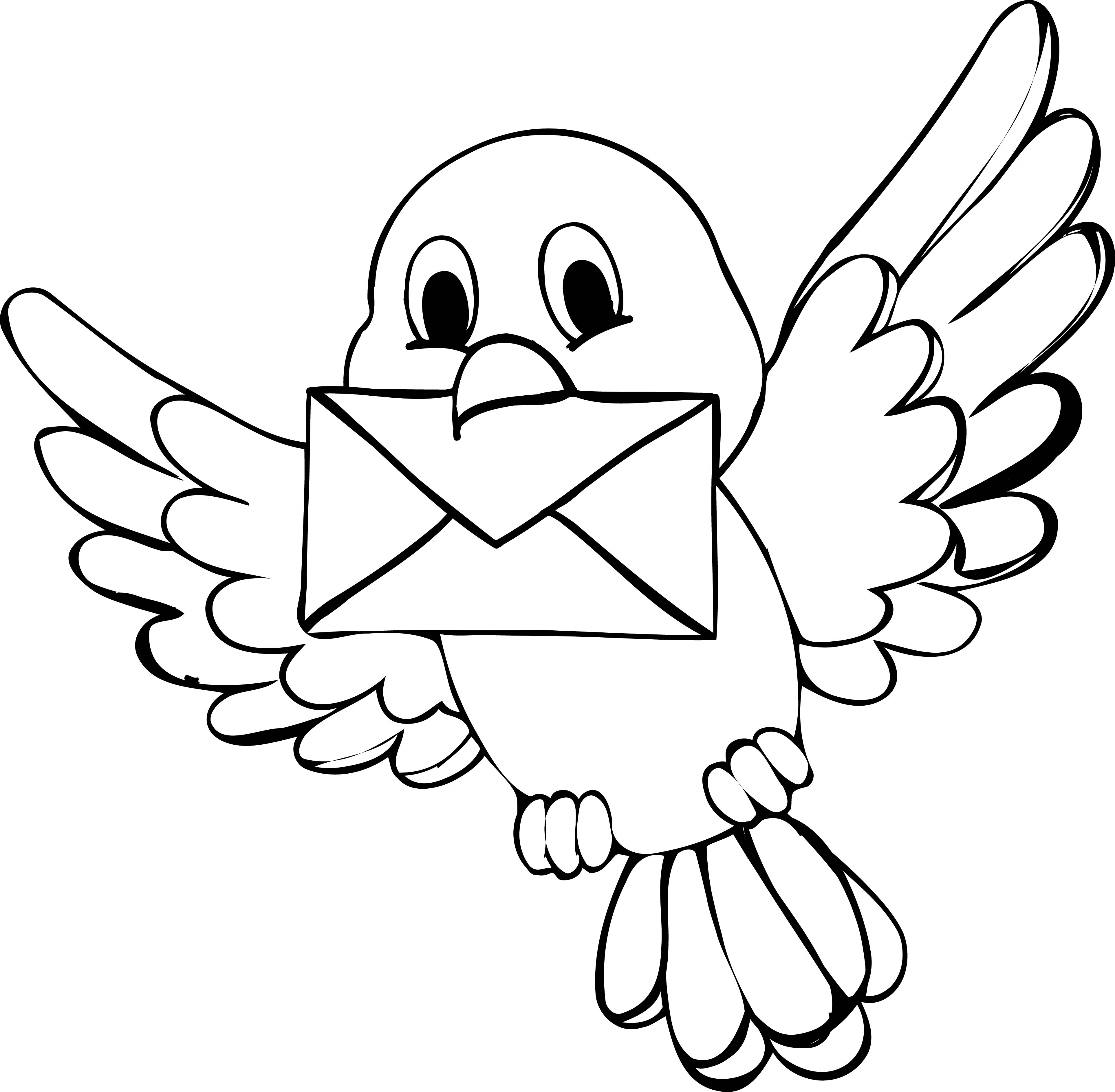 Cute Bird Coloring Page 3851x3773 Cute Bird Coloring Page