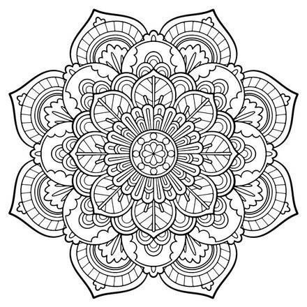 440x440 Detailed Mandala Coloring Pages For Adults World Of Example