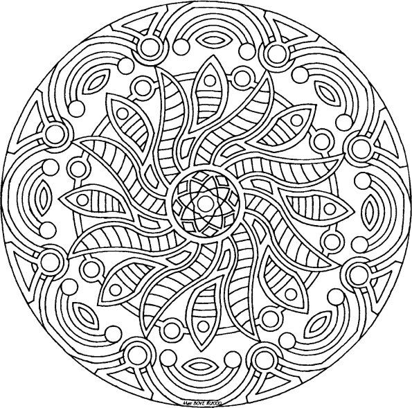595x589 Clever Design Detailed Coloring Pages For Adults 7 10 From 86