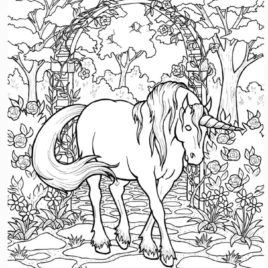 268x268 Detailed Coloring Pages For Adults Unicorn Coloring Page By