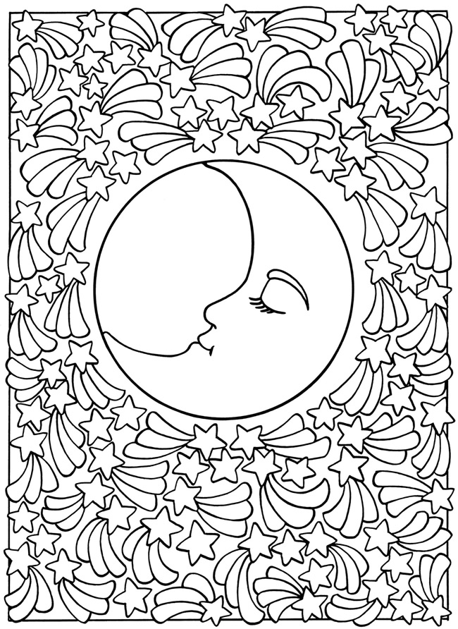 650x892 Abstract Moon Coloring Pages For Teens