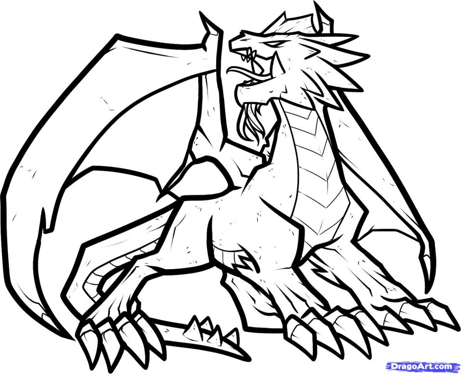 940x763 Coloring Page Dragon