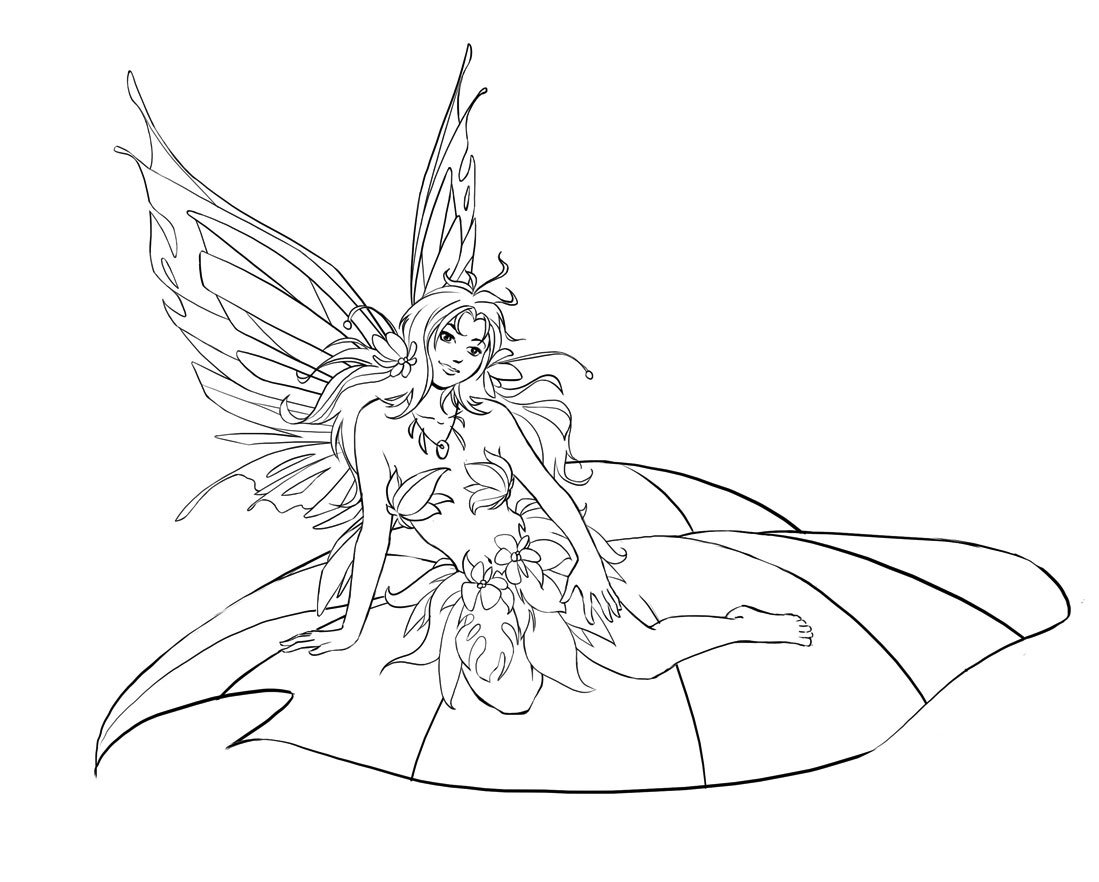 1099x882 Focus Coloring Pages Of Pretty Fairies Page Fairy Gidiye