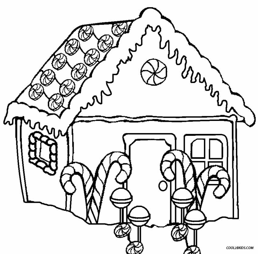 850x838 Printable Gingerbread House Coloring Pages For Kids Cool2bkids