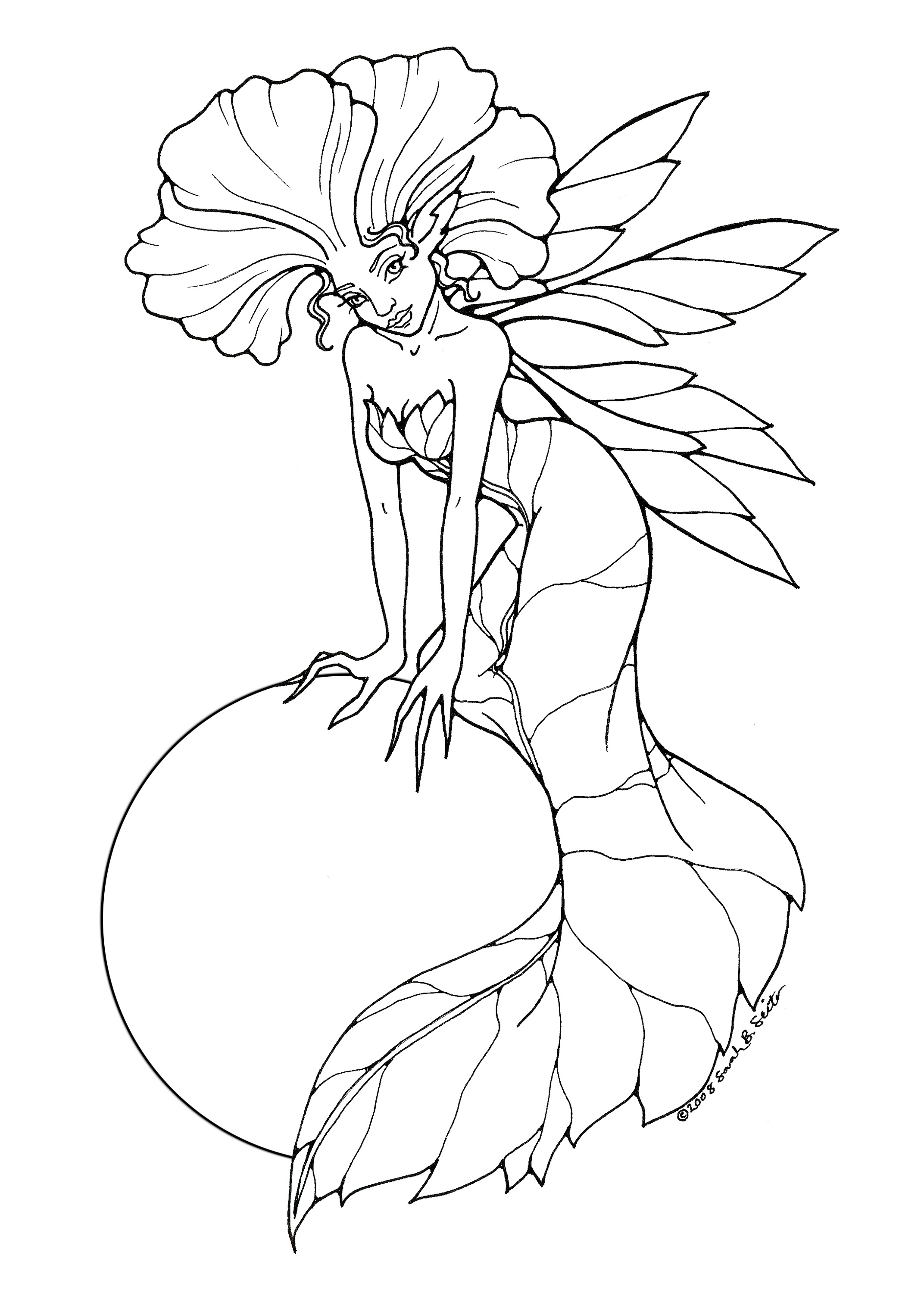Adult Fairy Coloring Page 2144x3000 Adult Fairy Coloring Page