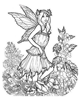 Very Detailed Fairy Coloring Pages 328x400 Very Detailed Fairy Coloring Pages