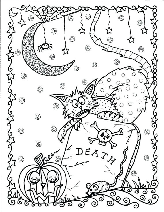 Halloween Pages To Color Detailed Coloring Pages Instant Download 570x737 Halloween Pages To Color Detailed Coloring Pages Instant Download