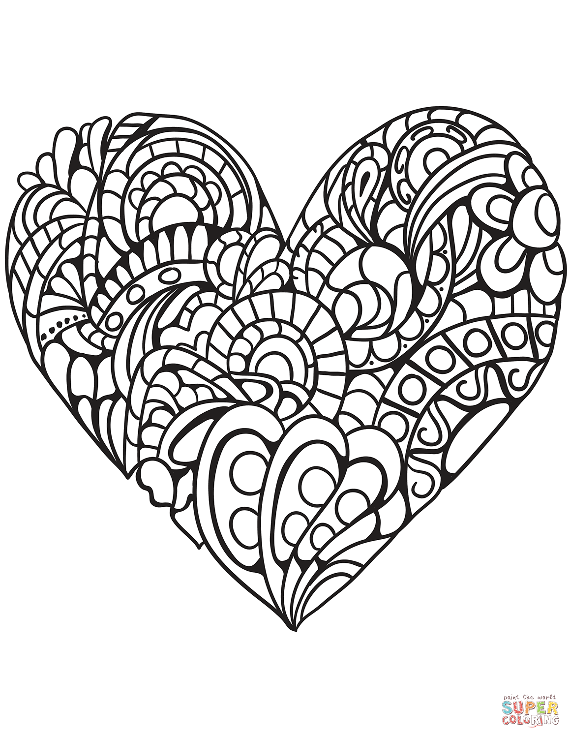 Detailed Heart Coloring Pages at GetColorings.com | Free ...