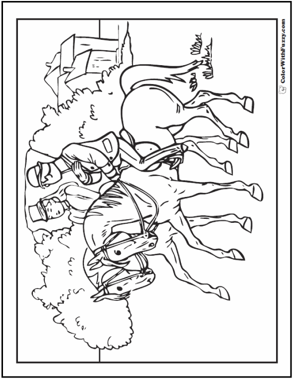 Horse Coloring Page Riding, Showing, Galloping 590x762 Horse Coloring Page Riding, Showing, Galloping