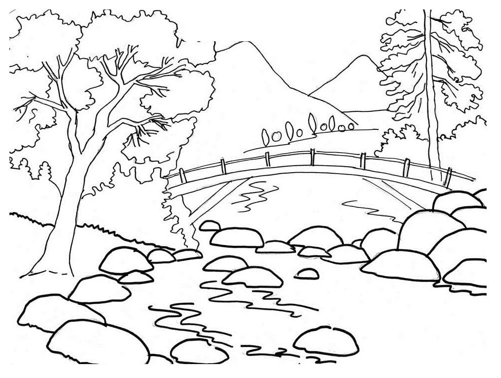 Download Landscapes Coloring Pages Drawing Ideas For Kids 1008x760 Download Landscapes Coloring Pages Drawing Ideas For Kids