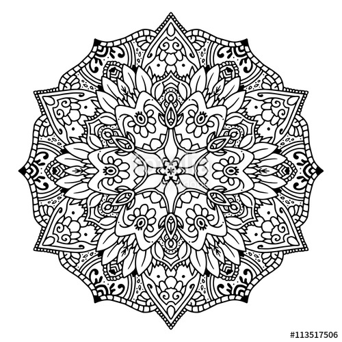 Black Mandala For Coloring. Mandala Vector Coloring Page. Mandala 500x500 Black Mandala For Coloring. Mandala Vector Coloring Page. Mandala